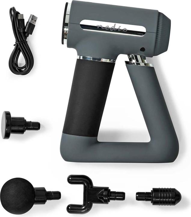 Image du produit Nedis Pistolet de massage sportif à piles Construit en Lithium Ion Rechargeable 6 modes de massage U