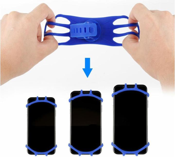 Produktbild Deltalabs Universal Fahrrad Velo Silikon Halterung 360° Drehbar Handy / Smartphone (4"- 6")