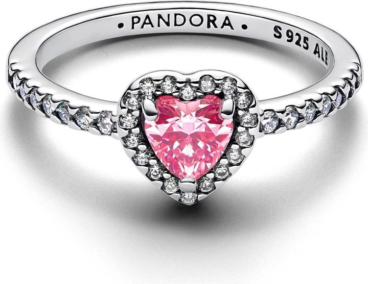 Produktbild Pandora Erhöhter rosa Herzring (52, 925 Silber)