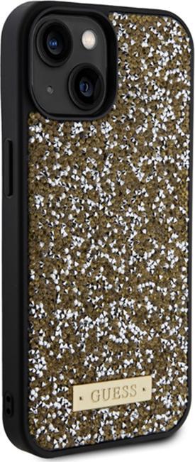 Produktbild Guess GUHCP15SPFGSBSD iPhone 15 6.1" żółty/yellow hardcase Rhinestone Metal Logo (Apple iPhone 14, Apple iPhone 15, Apple iPhone 13)