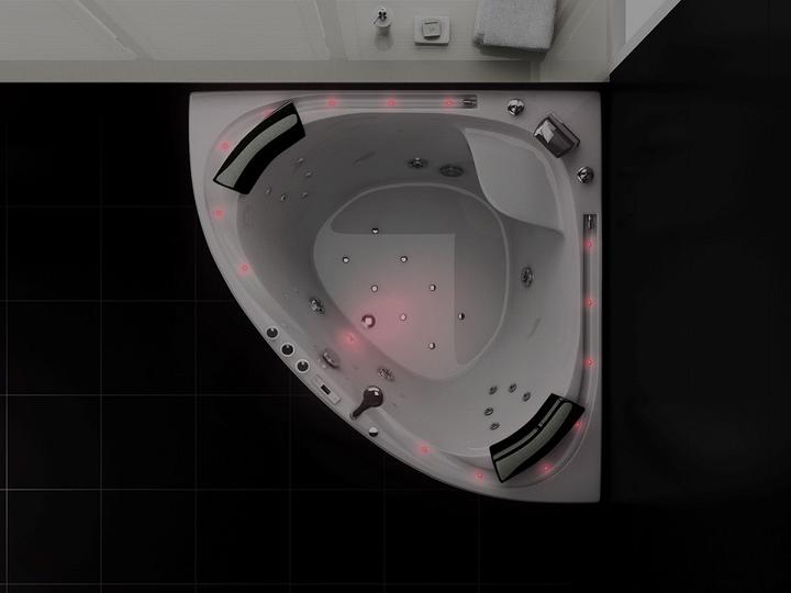 Actual product image Jet-Line Whirlpool VILLA SABRINA white 1.6x1.6 m fully equipped waterfall all-round (160 cm, 160000 cm)