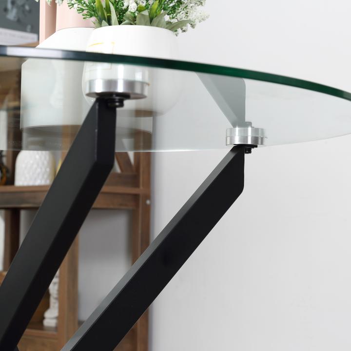 Immagine prodotto Homcom Tavolino con piano in vetro (80 x 80 x 75 cm)