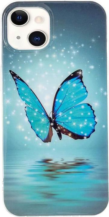 Produktbild Cover-Discount iPhone 15 - Nachtleuchtende Silikon Hülle Schmetterling blau (Apple iPhone 15)