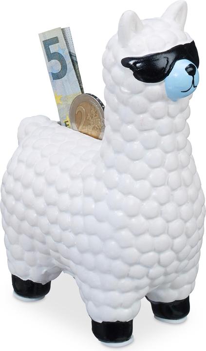Image du produit Relaxdays Tirelire Lama lunettes soleil (11 x 6 x 15,5 cm)