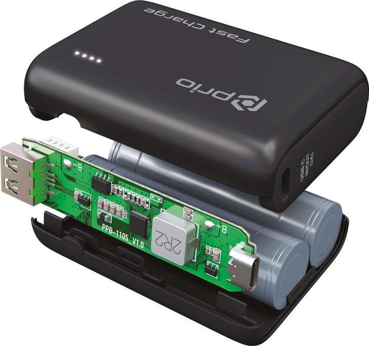 Image du produit prio Fast Charge (22.5W SCP/20W PD/ QC3.0 ) Power Bank 10.000mAh schwarz (10000 mAh, 37 Wh)