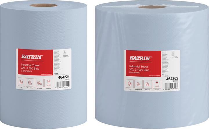 Actual product image Katrin Cleaning roll Classic XXL3 Dimensions: 38 cm x 380 m (W x L) Material: Tissue Colour: blue (1 x)