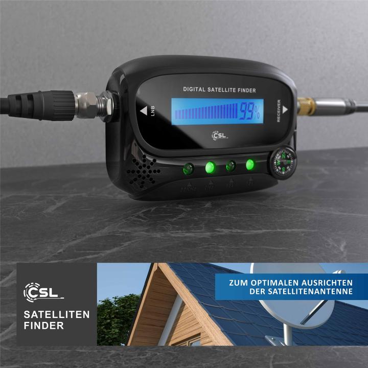 Produktbild CSL Satfinder, digitaler Satellitenfinder mit Pegelskala & Signalton, Satelliten Finder, HD-fähig