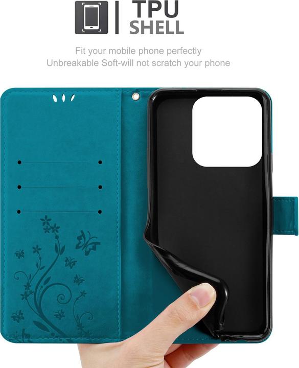 Produktbild Cadorabo Hülle für Realme C61 / C63 mit Blumen Muster (CAT S61, Realme C63)