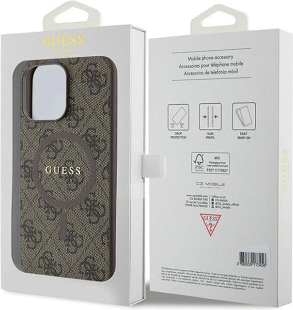 Immagine prodotto Guess GUHMP14XG4GFRW iPhone 14 Pro Max 6,7" brązowy/marrone Custodia rigida 4G Collection in pelle Logo (Apple iPhone 14 Pro Max)