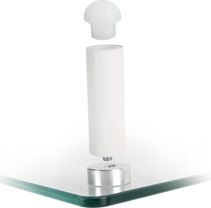 Actual product image equip Monitor table extension up to 20kg glass table white
