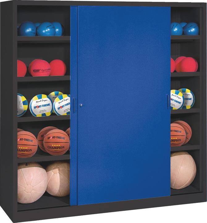 Image du produit C+P Armoire pour balles (hxlxp : 195x160x50 cm, avec portes coulissantes en tôle pleine, type 4)