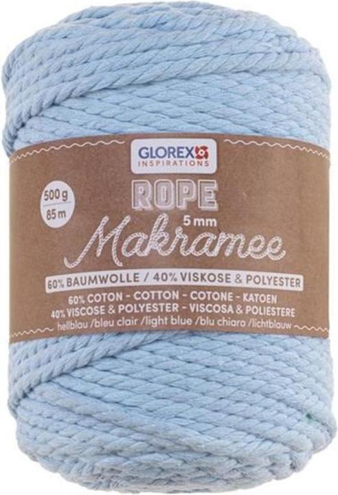 Glorex Corde à macramé 5mm 500g torsadé (85 m)