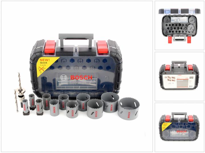 Actual product image Bosch Professional Zubehör 17-piece hole saw set, HSS bi-metal, universal, 20-68/74 mm (20 mm, 22 mm, 25 mm, 32 mm, 35 mm, 40 mm, 44 mm, 76 mm, 60 mm, 68 mm, 51 mm)