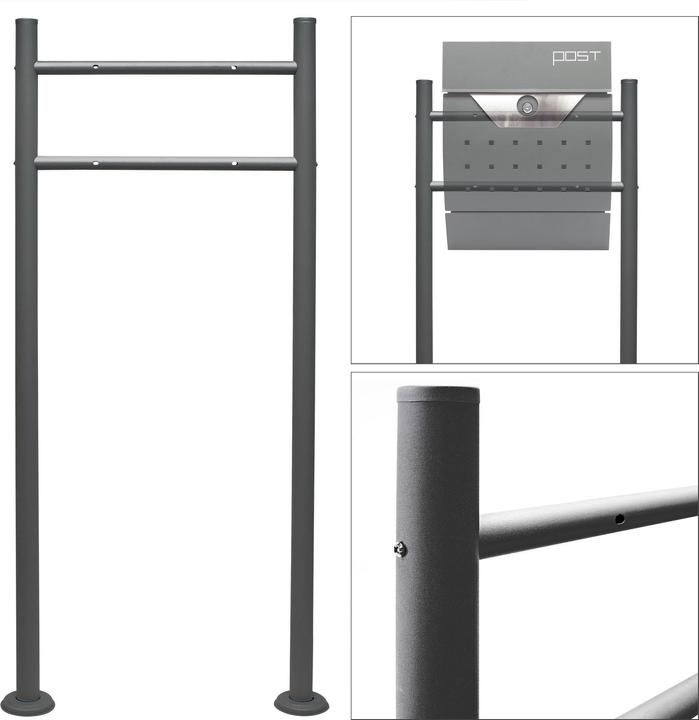 Immagine prodotto Wiltec Portacartelle antracite 120x50cm Cassetta postale Cassetta per lettere in piedi in acciaio
