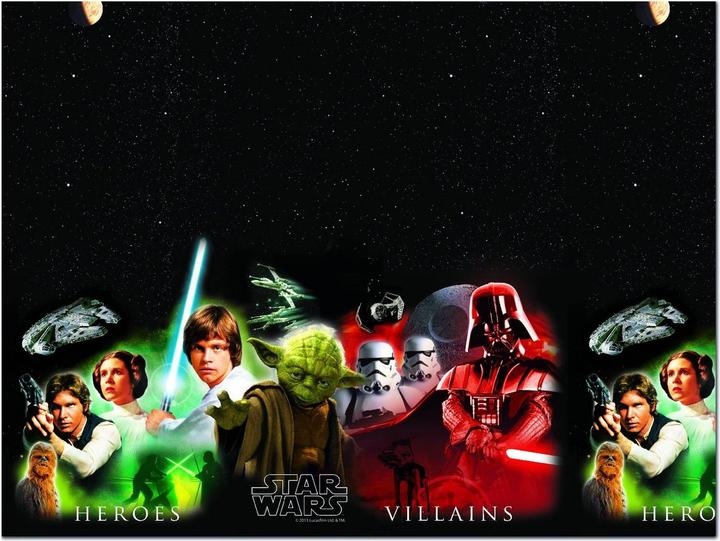 Produktbild Star Wars Helden und Schurken Party Tischdecke aus Plastikfiguren