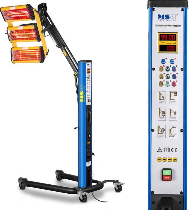 Produktbild MSW Lacktrockner Strahler Infrarotstrahler Heizstrahler Infrarot Lampe Auto 3300 W (3300 W)