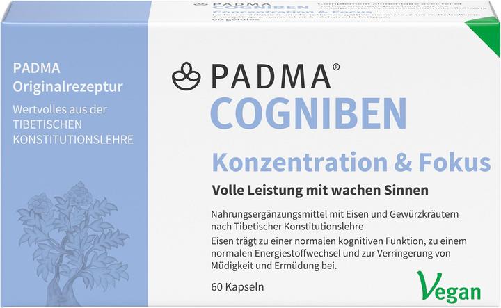 Nährwerte und Zutaten Padma Cogniben (60 Stück, Kapseln, 52 g)