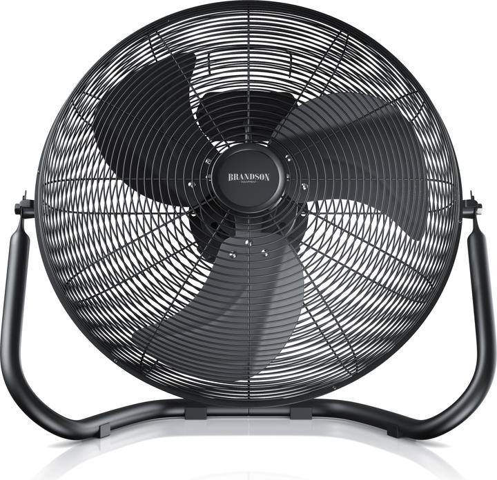 Produktbild Brandson Windmaschine 53,5 cm Ø, Retro Bodenventilator 200W neigbar, Tragegriff, hoher Luftdurchsatz, schwarz (67 dB)