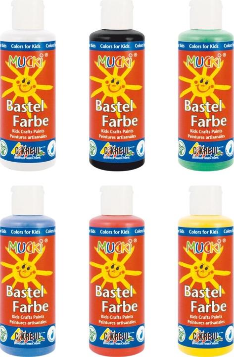 Actual product image Mucki Craft paints (White, Yellow, Green, Blue, Black, Red, 480 ml)