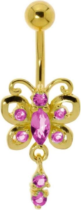 Produktbild Bijouteria Bauchpiercing (Chirurgenstahl 316L, Kristall, PVD Beschichtung (goldfarbig), Messing)