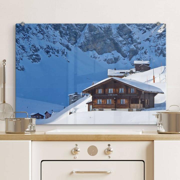 Immagine prodotto Trenddeko Casetta di vacanza nelle Alpi svizzere (40 x 60 cm)