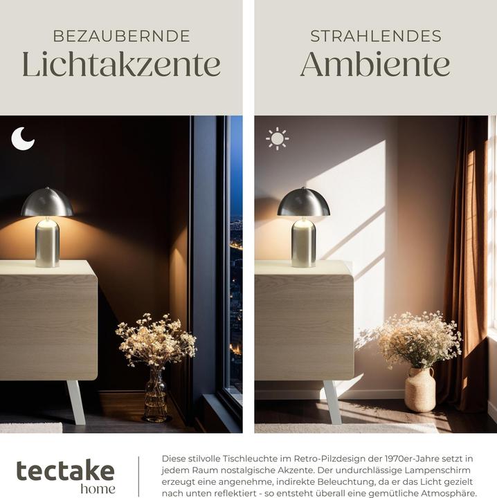Produktbild tectake Kleine Retro-Tischlampe Altea, Pilzdesign, 40W (E14)
