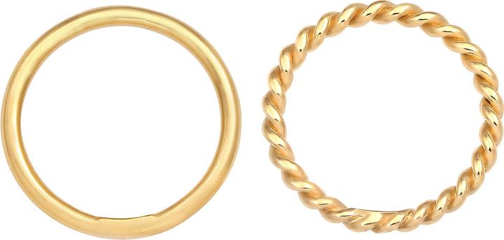 Actual product image Elli Ring Basic Twisted Set of 2 925 Silver (56, 925 Silver)