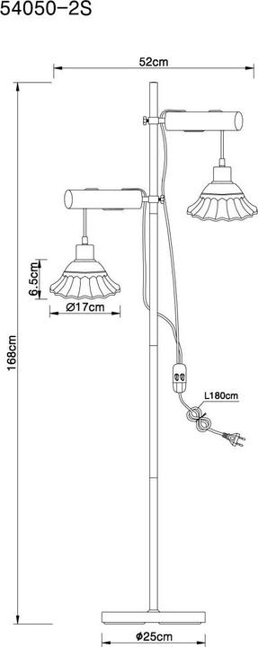 Produktbild Globo Stehlampe Metall weiss getüncht, 54050-2S (E27)