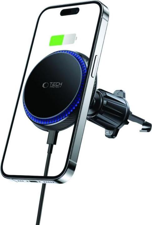 Produktbild Tech-Protect MM15W-V4 car phone holder with MagSafe 15W inductive charger for air vent - black