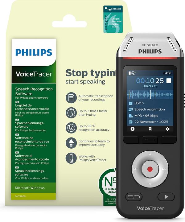 Immagine prodotto Philips Tracciatore vocale DVT2810 (8 GB)