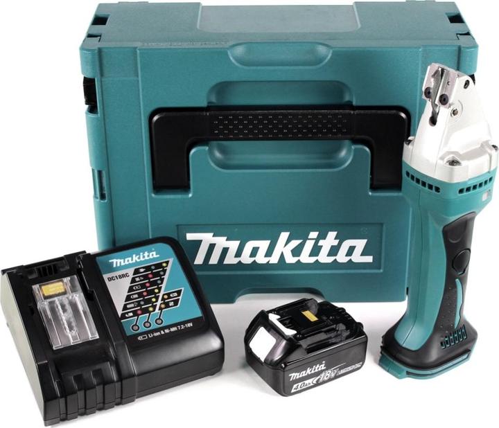 Immagine prodotto Makita DJS 161 RM1J Cesoia per metallo a batteria 18V in valigetta Makpac + 1x Batteria 4,0 Ah + 1x