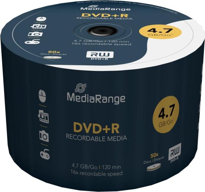 Actual product image MediaRange DVD+R 4.7GB, 50 spindle (50 x)