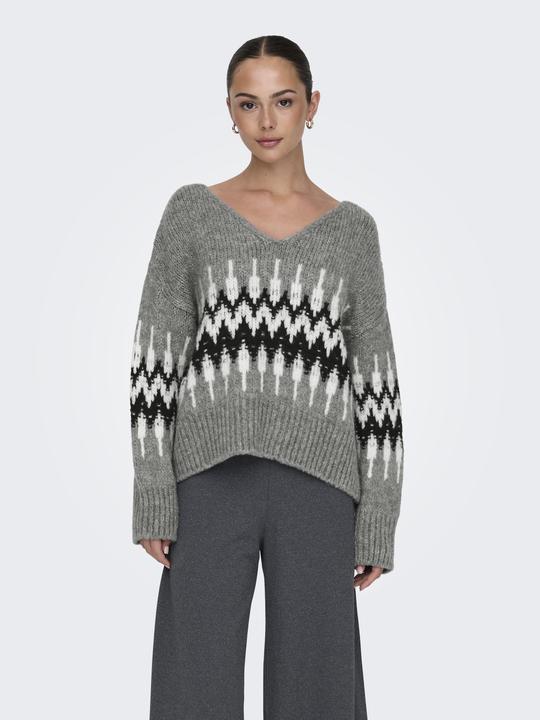 Image du produit JdY Jdydinea L/S Rev V-Neck Jacq Pull Knt (L)