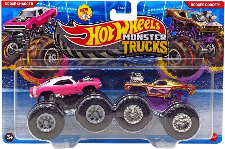 Produktbild Hot Wheels Monster Trucks 2er-Pack Dodge Charger vs Rodger Dodger