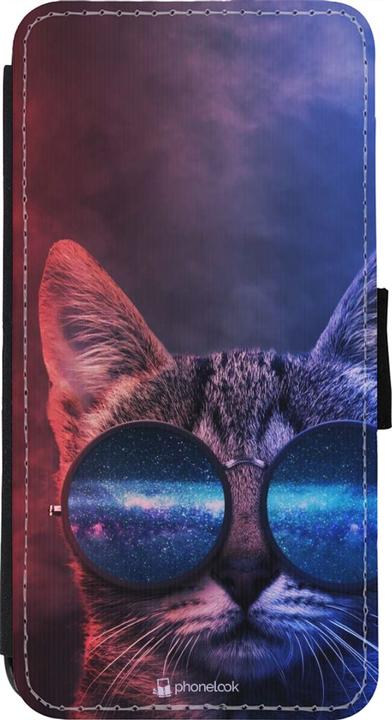 Produktbild PhoneLook Hülle Wallet schwarz Red Blue Cat Glasses (Apple iPhone 11 Pro Max)