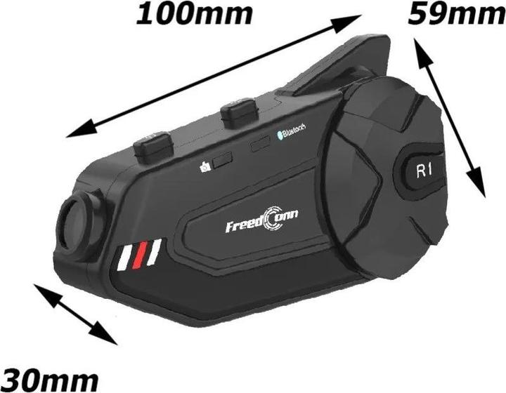 Actual product image FreedConn R1 PLUS E motorbike intercom Black (ANC, 4 h, Wireless)