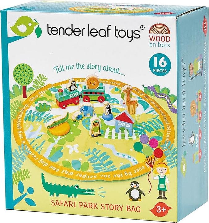 Actual product image Tender Leaf Toys Story Bag Safari with accessories (German, French, Italian, English)