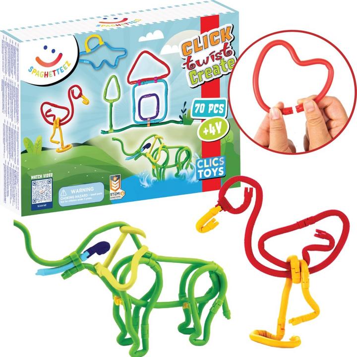 Clics Bâtons de construction flexibles Spaghetteez 3D Art