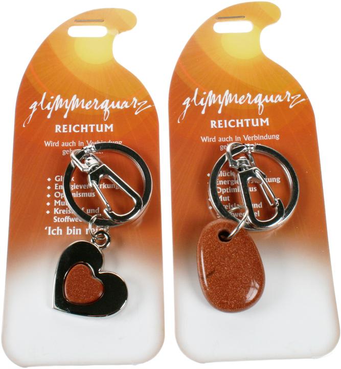 Roost Keychain wealth G229 mica quartz 2 motifs ass. (Mica Quartz)