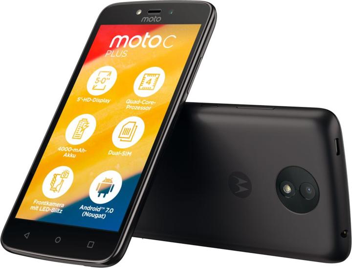 Produktbild Motorola Moto C Plus (16 GB, Starry Black, 5", Hybrid Dual SIM, 8 Mpx, 4G)