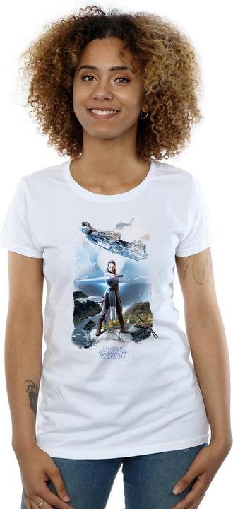 Actual product image Star Wars Womens/Ladies Rey Millennium Falcon Cotton T-Shirt (S)