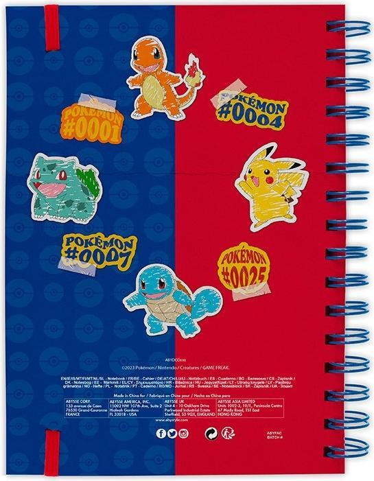 Actual product image ABYstyle Pokemon A5 Notebook Anelli: Blue & Red Partners (A5, Special ruling, Hardcover)