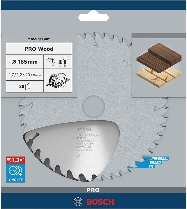 Produktbild Bosch Professional Zubehör PRO Wood Kreissägeblatt, 165 x 1.7 x 20 mm