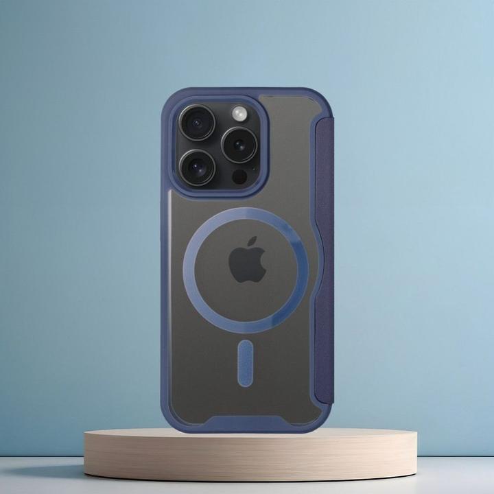 Actual product image OEM Book case SMART MAG Book case compatible with MagSafe for IPHONE 16 Pro blue (Apple iPhone 16 Pro)