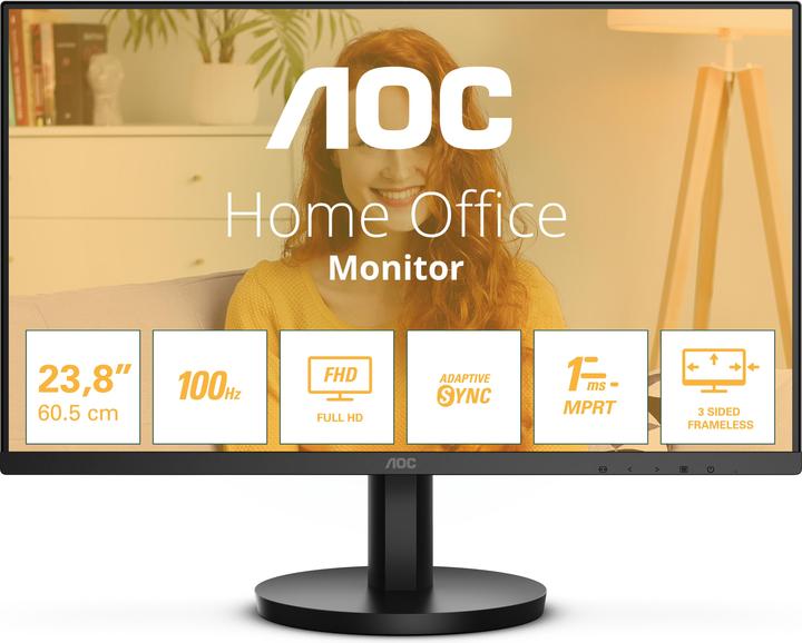 Immagine prodotto AOC Monitor LED VA 24B3HMA2,,, 4ms, 1x DSUB, 1x HDMI, altoparlanti (1920 x 1080 pixel, 23.80")