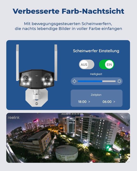 Produktbild Reolink Duo W730 180° 4K Wifi Kamera + 64GB SD (4608 x 1728 Pixels)