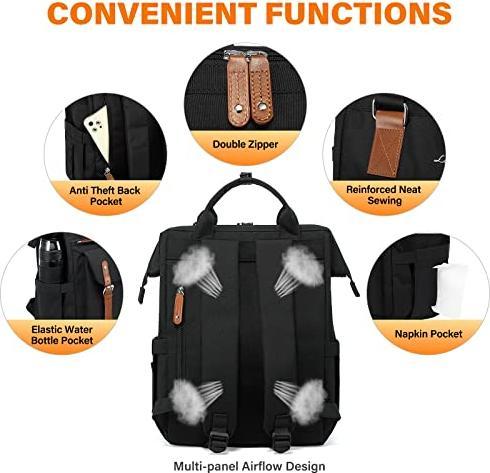 Image du produit Only-Bags.Store Sac à dos pour ordinateur portable, sac à dos scolaire 15,6 pouces pour adolescents avec pochette
