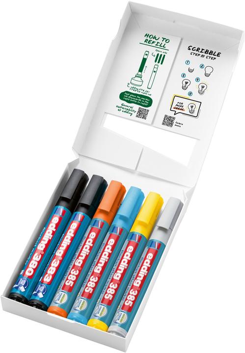 Produktbild Edding 385/380/383 Flipchart-Marker farbsortiert 1,0 - 5,0 mm, 4 St. (Mehrfarbig, 5 mm, 4 x)