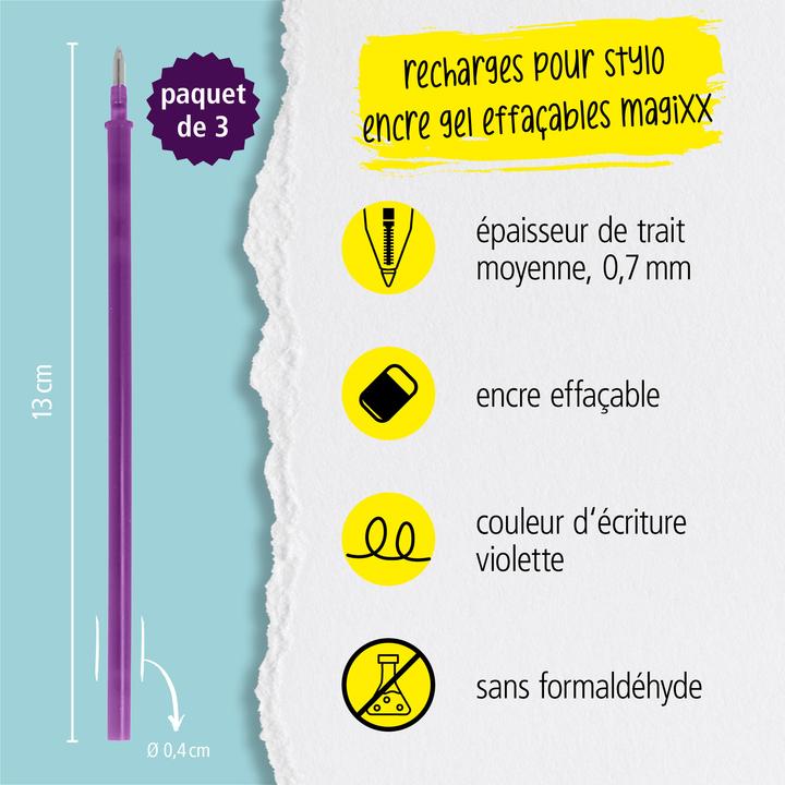 Image du produit Online 3er Pack Gel-Mine magiXX L radierbar, lila (Mine de gel, Violet, 0.70 mm)