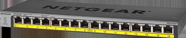 Image du produit Netgear Commutateur 16x GE GS116LP-100EUS non administrable (16 Ports)